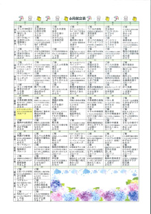 毎月の献立　最新月