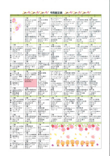 毎月の献立　最新月
